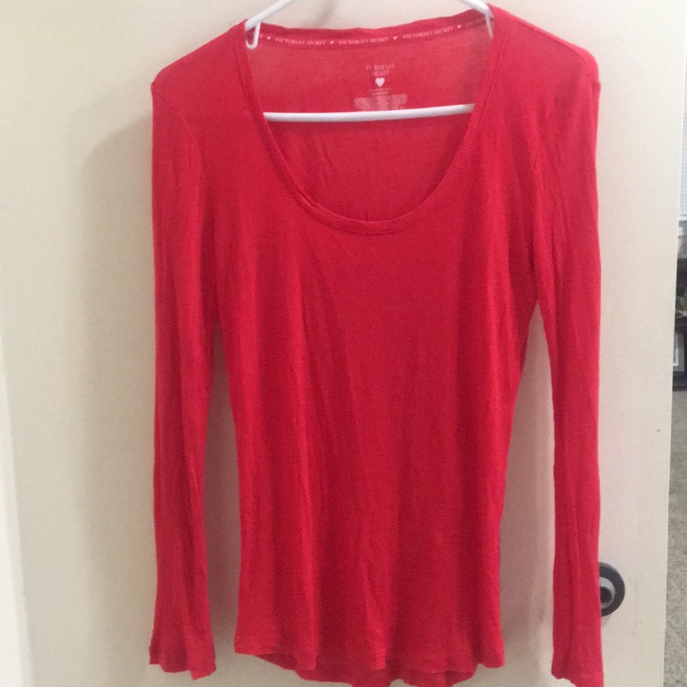 Red Victoria’s Secret long sleeve tee size small